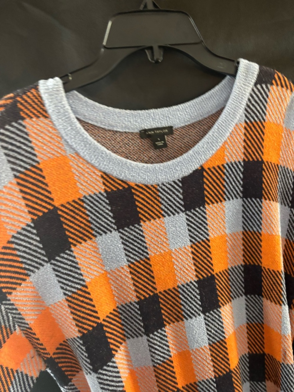 Ann Taylor Check Plaid Belted Midi Sweater Dress - Picture 4 of 9